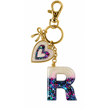 Posh Handcrafted Resin Initial Keyring - Unique Letter Design