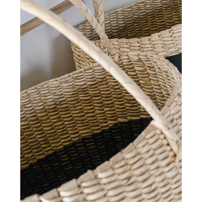Sunweave Handwoven Carry & Storage Tote - Natural Black and Brown