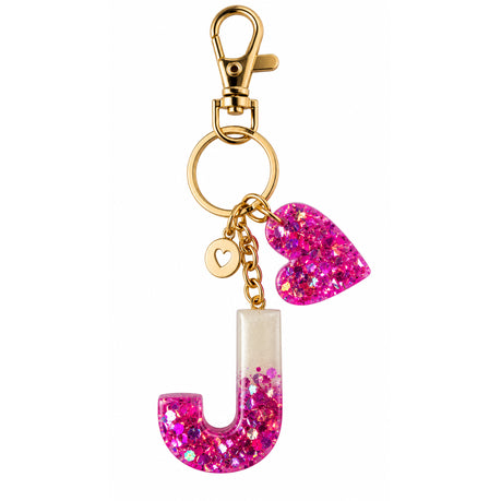 Posh Handcrafted Resin Initial Keyring - Unique Letter Design