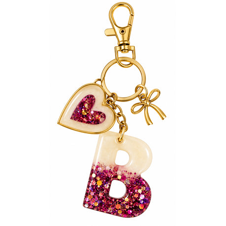 Posh Handcrafted Resin Initial Keyring - Unique Letter Design