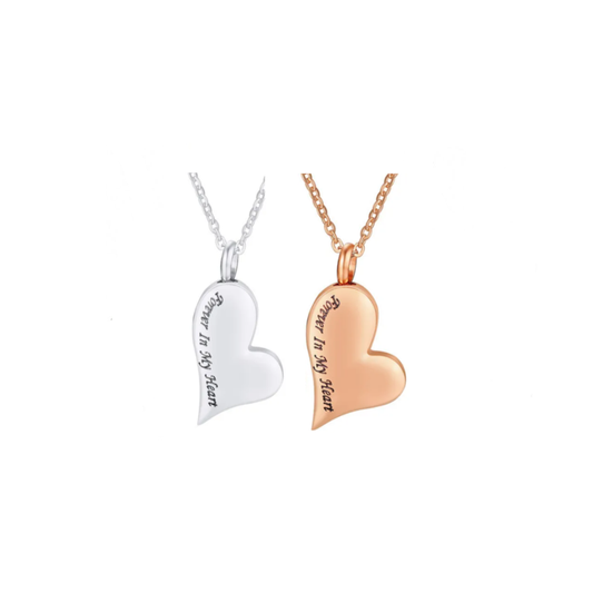 Memorial Safe Keeping Pendant - Forever in my heart- Heart pendant