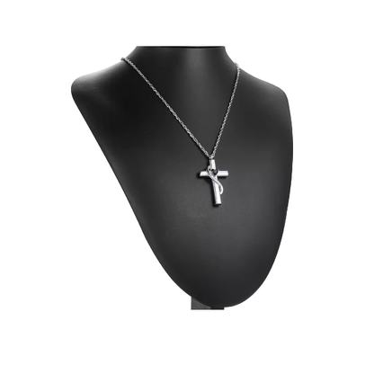 Memorial Safe Keeping Pendant -Silver Cross I Love You Forever