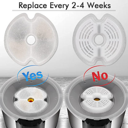 Cat/Dog Water Fountain Filter Replacement - 4 Pack- Stainless Steel fountain