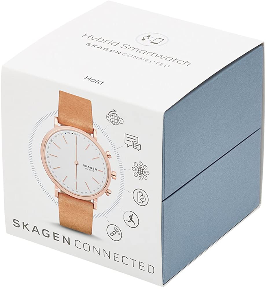 Unboxed Skagen Women's Hald Stainless Steel and Leather Hybrid Smartwatch