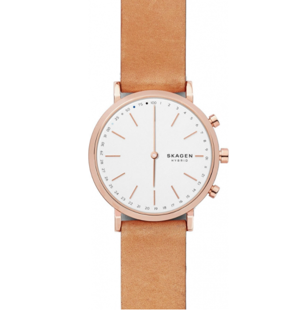 Unboxed Skagen Women's Hald Stainless Steel and Leather Hybrid Smartwatch