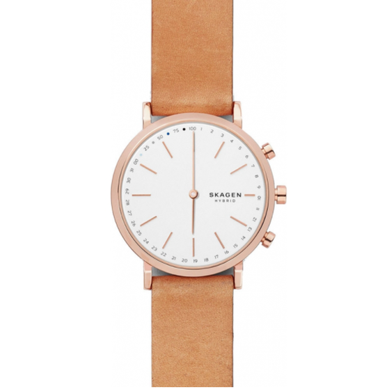 Unboxed Skagen Women's Hald Stainless Steel and Leather Hybrid Smartwatch